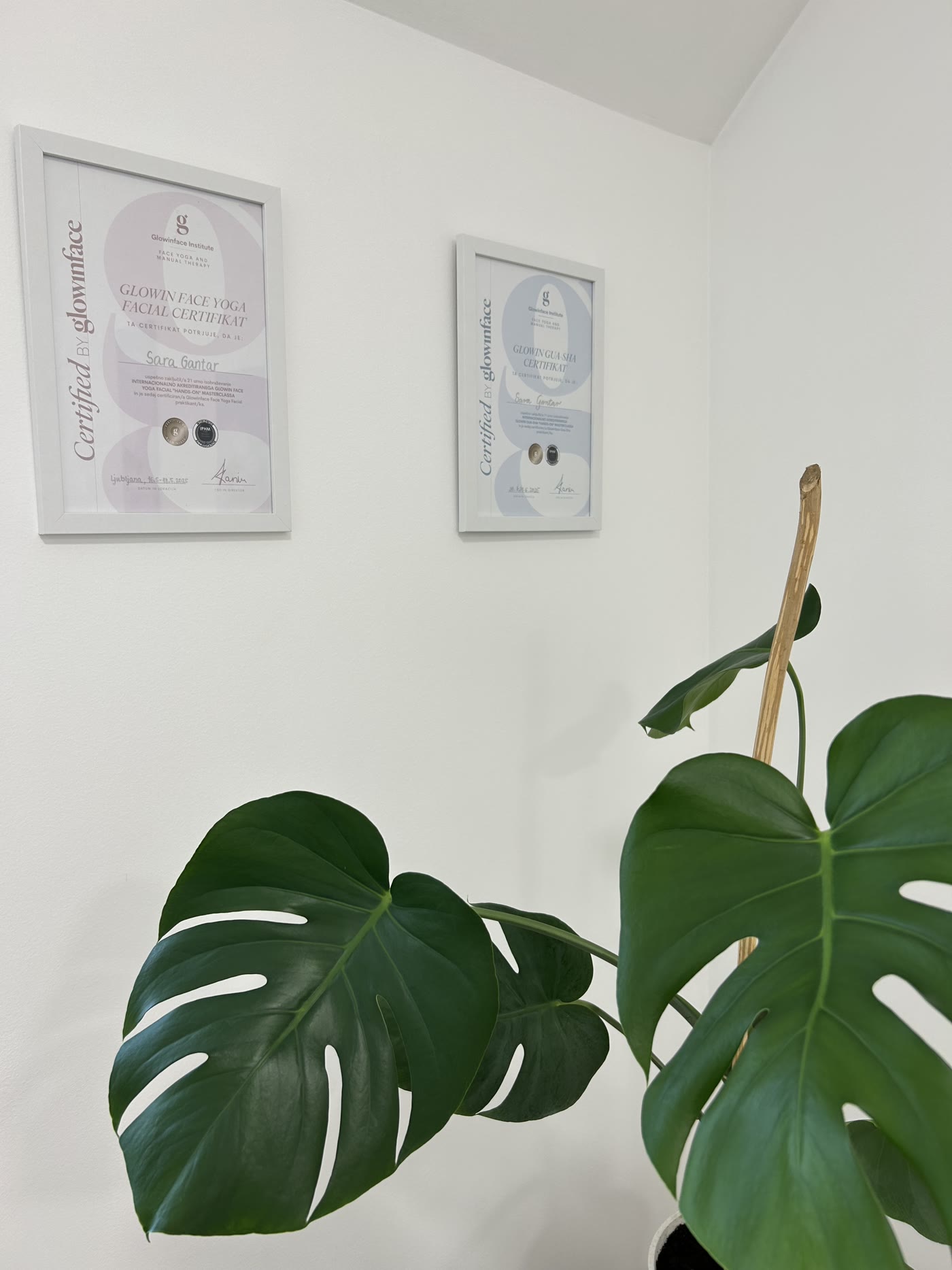 Glowinface certifikata za Face Yoga Facial in Gua Sha